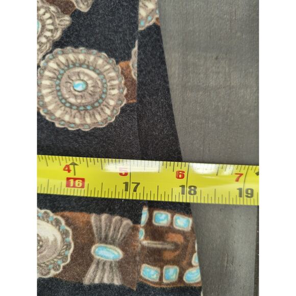 Lauren Ralph Lauren Petite PL Top Brown Chain Print Stretch Long Sleeve Shirt - Picture 5 of 7